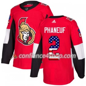 Adidas Maillot de Hockey Ottawa Senators Dion Phaneuf 2 2017-2018 Rouge USA Flag Fashion Authentic - Homme